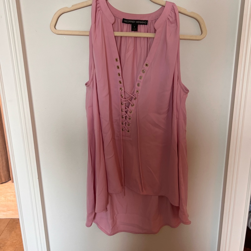pink silk tank